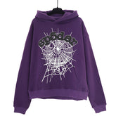 Web Print Gothic Punk Hoodie-Purple #143