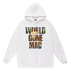 Ape Head Letter Pattern Print Hoodie
