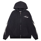Flame Printed Zip Hoodie