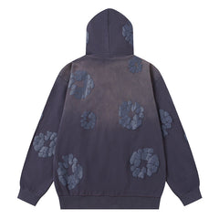kapok Flower Pattern Printed Hoodie