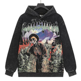 Skull Pattern Printed Hoodie