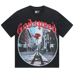 Rose Pattern Printed T-Shirts #1051