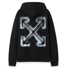Logo Pattern Arrow Printed Hoodie
