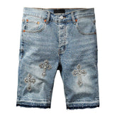 Diamond Denim Shorts #5098