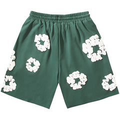 Cotton Wreath Sweat Shorts Green