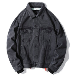 Destruction Oil Painting Graffiti Arrow Denim Jacket