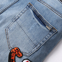 Varsity Denim Shorts #2009