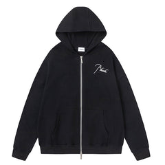 Logo Embroidery Zip Hoodies