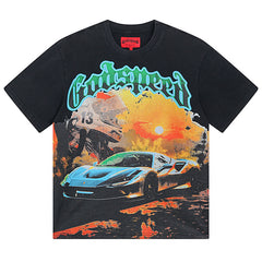 Skeletons Sunset Racing T-Shirts #1002