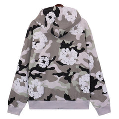 Cotton Wreath Camouflage Zipper Hoodie