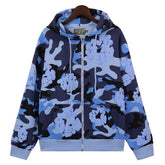 Cotton Wreath Camouflage Zipper Hoodie