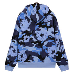 Cotton Wreath Camouflage Zipper Hoodie