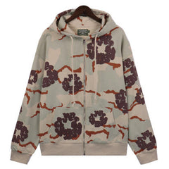 Cotton Wreath Camouflage Zipper Hoodie