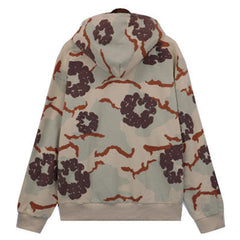 Cotton Wreath Camouflage Zipper Hoodie