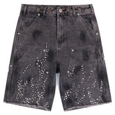 Diamond Embellished Denim Shorts