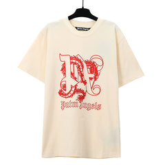 Palm Angels Dragon-Monogram Cotton T-Shirt