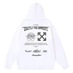 Off White Logo Embroidered Drawstring Hoodie