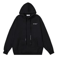 Off White Cotton Arrow Skate Hoodie