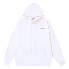 Off White Cotton Xray Arrow Hoodie