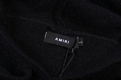 AMIRI Cotton V-Neck Bones Cardigan Sweater Black