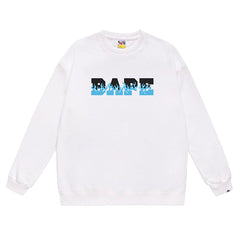 BAPE Flame Letter Print Crew Neck Sweatshirt