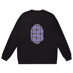 BAPE Ape Head Plaid Pattern Print Sweatshirt