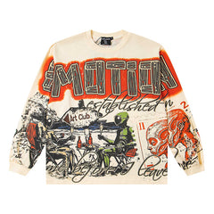 MIXED EMOTION Cream ‘Art Club’ Long Sleeve Tee