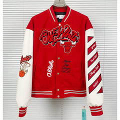 Off White x NBA team series baseball jacket