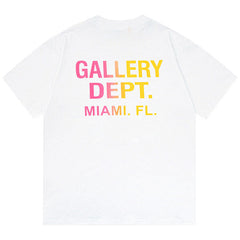 Gallery Dept Paint Splattered Logo Print Cotton Jersey T-shirt