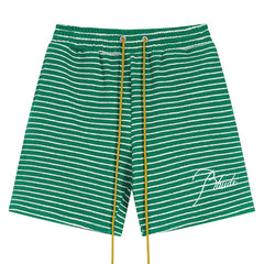 RHUDE Striped Letter Embroidered Casual Shorts