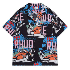 RHUDE X WEBSTER MIAMI RACING LINEN GRAND PRIX BUTTON UP Shirts