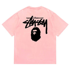 BAPE X Stussy Basic Pigment Dyed Tee