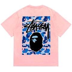 BAPE X Stussy Ape Head Tee