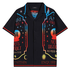 AMIRI Black Fortune Bowling Shirt