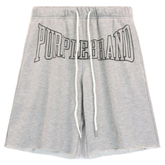 Purple Brand Letter Logo Printed Shorts