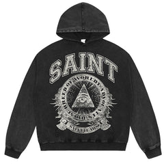 SAINT MICHAEL Letter Printed Hoodies