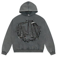 SAINT MICHAEL Letter Printed Hoodies