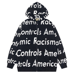 Denim Tears Systemic Racism Controls America Zip Up Hoodie