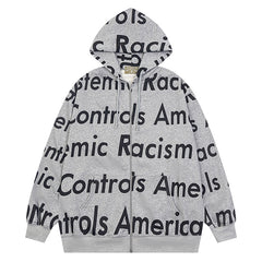 Denim Tears Systemic Racism Controls America Zip Up Hoodie