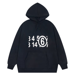 Maison Margiela MM6 Numbers-Motif Cotton Hoodie