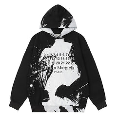 Maison Margiela Paint Effect Logo Loopback Hoodie