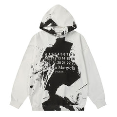 Maison Margiela Paint Effect Logo Loopback Hoodie