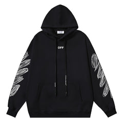 Off White Logo Pattern Printed Hoodie