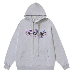 Off White Letter Logo Pattern Printed Hoodie