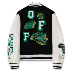 Croco Lea Wool Varsity Jacket