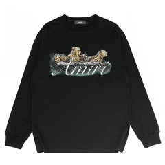 Amiri Leopard Print Long Sleeve T-Shirts