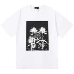 Purple Brand Coconut Tree Pattern Print T-Shirt