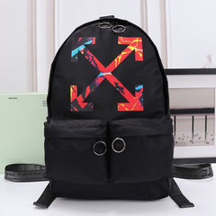 Off White Black and Red Arrows Printed Backpack