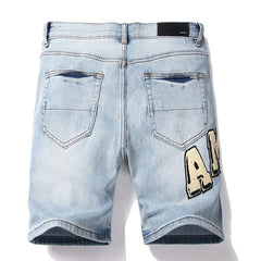 Amiri Logo Denim Shorts