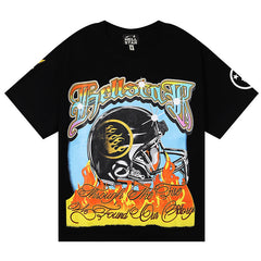 Hellstar Letter Printed T-Shirt Black